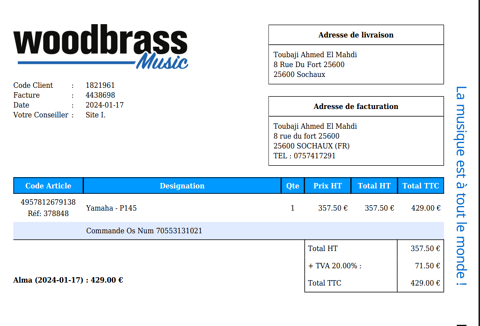 Piano YAMAHA P-145 B Belfort (90)