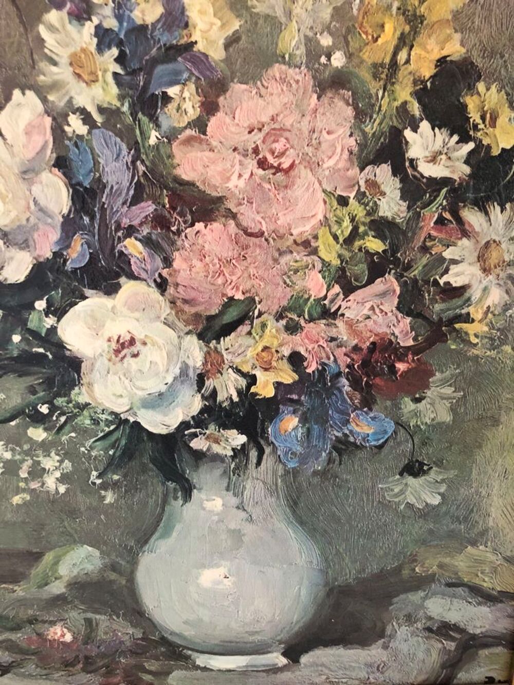 Tableau nature morte avec bel encadrement en bois dor&eacute; Décoration