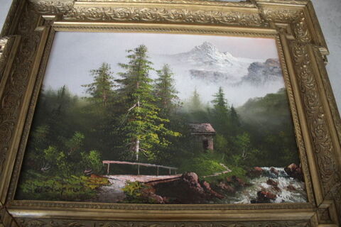 tableau peinture  l'huile de  W. Chapman 220 Saint-Nazaire (44)