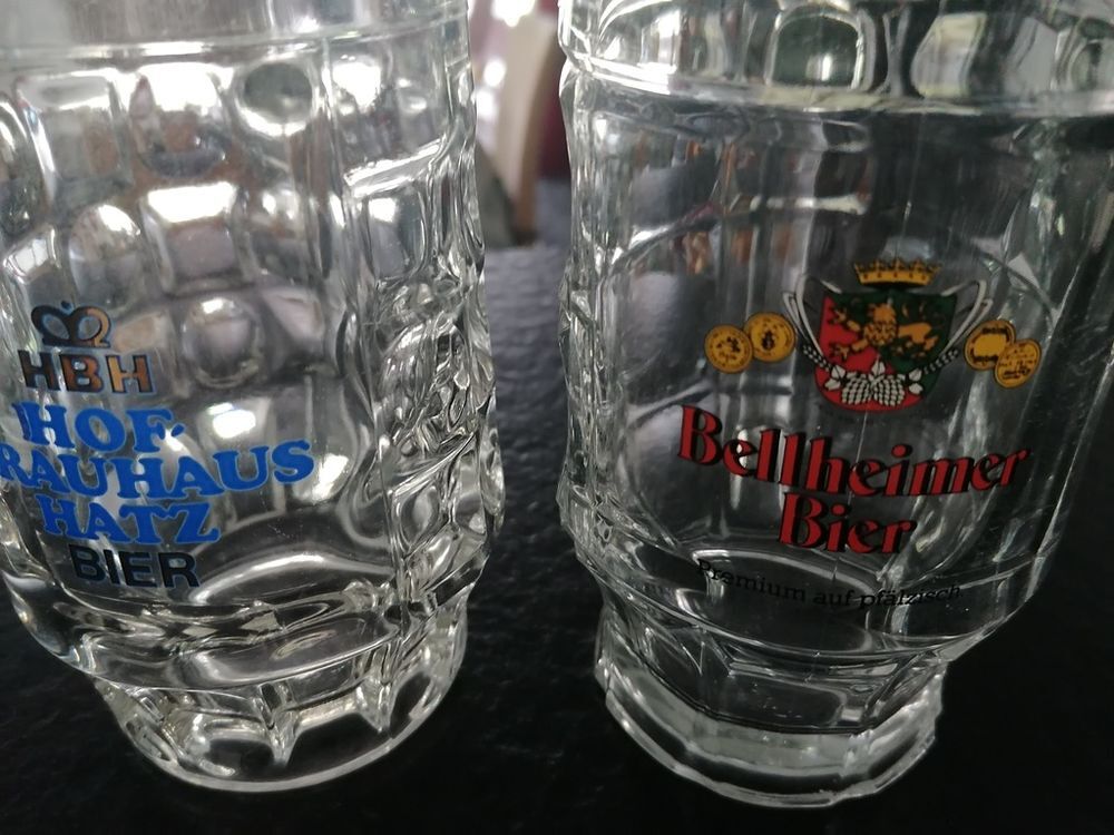 Lot de 8 chopes &agrave; bi&egrave;re allemande de collection 