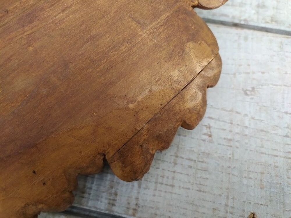 Ancienne Sculpture T&ecirc;te Ange Angelot Bois Sculpt&eacute; 
