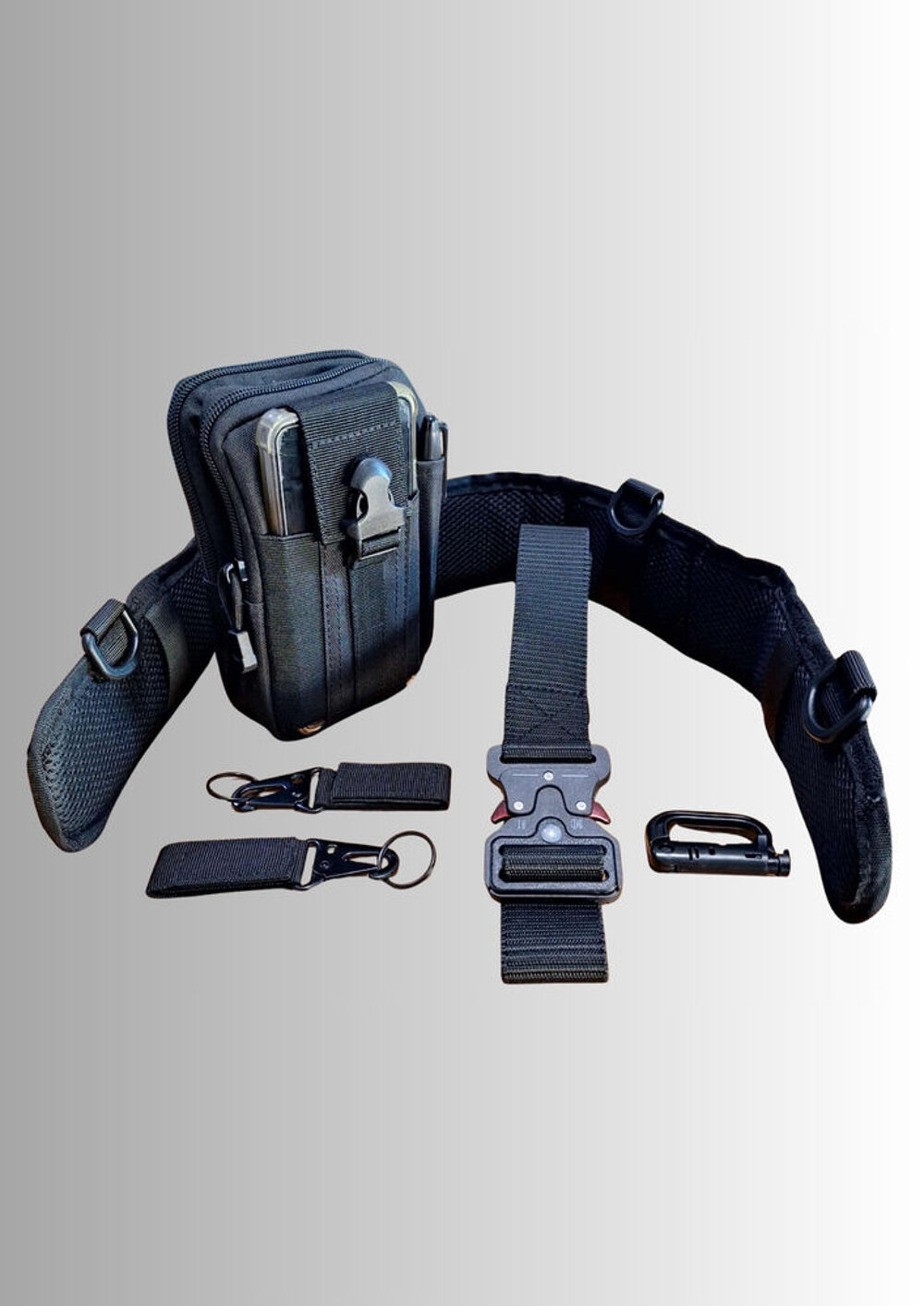 Ceinture tactique + sur-ceinture MOLLE + sacoche + accessoir Vêtements