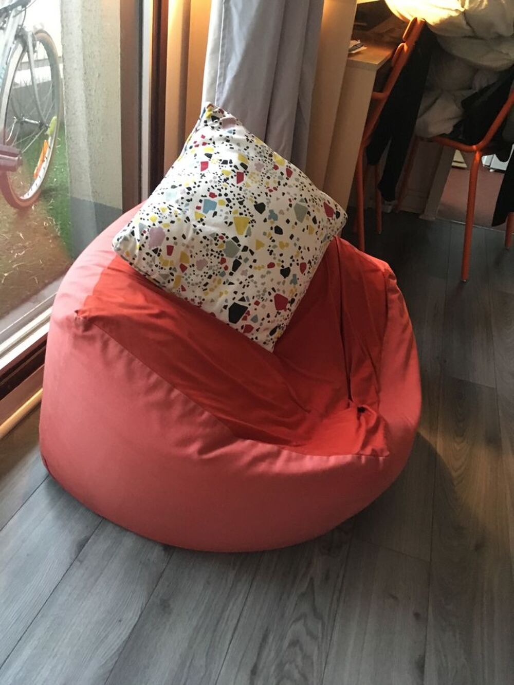 Pouf rouge Muji Meubles
