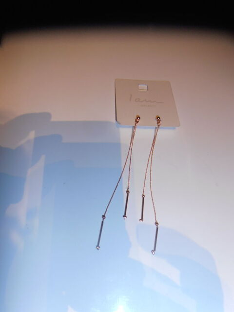 Boucles d'oreilles dorées pendantes (28) 4 Tours (37)