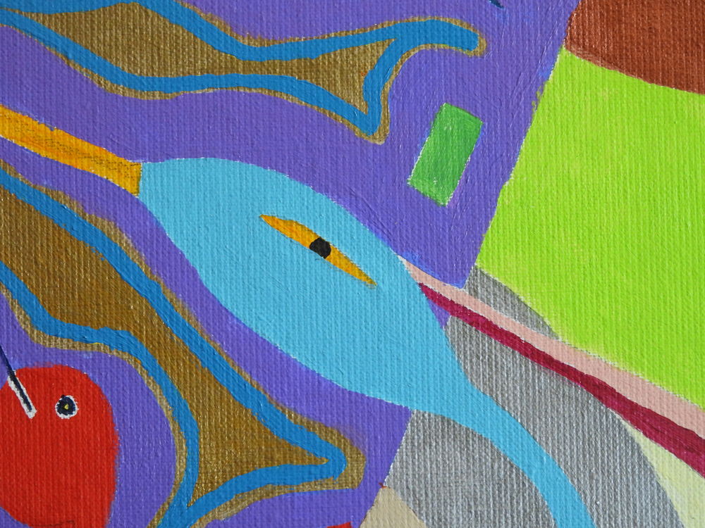 Tableau acrylique sur toile - La p&ecirc;che du h&eacute;ron Décoration