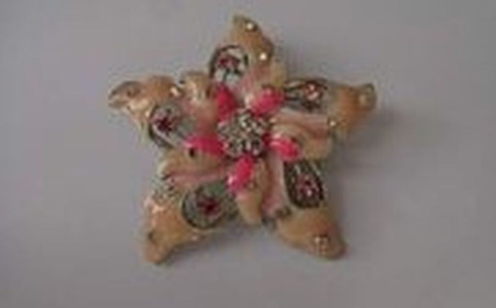 grand Pendentif rose poudr&eacute;e &eacute;maux de tr&egrave;s belle qualit&eacute; Bijoux et montres