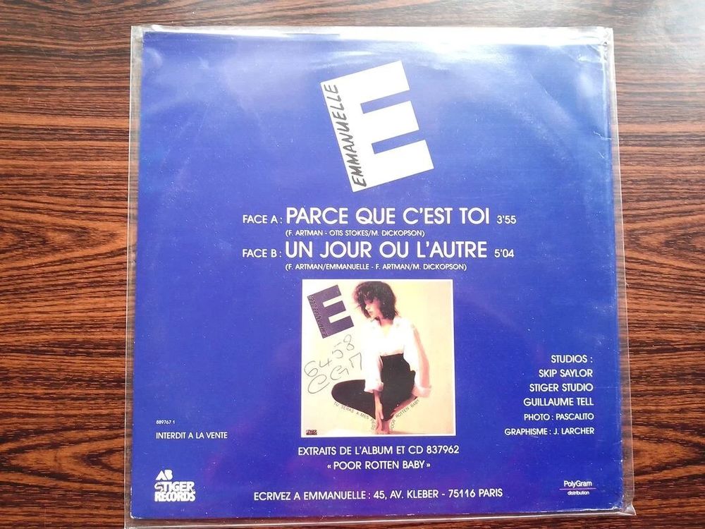 EMMANUELLE (Emmanuelle Mottaz) RARE VINYL MAXI 45 TOURS PROM CD et vinyles