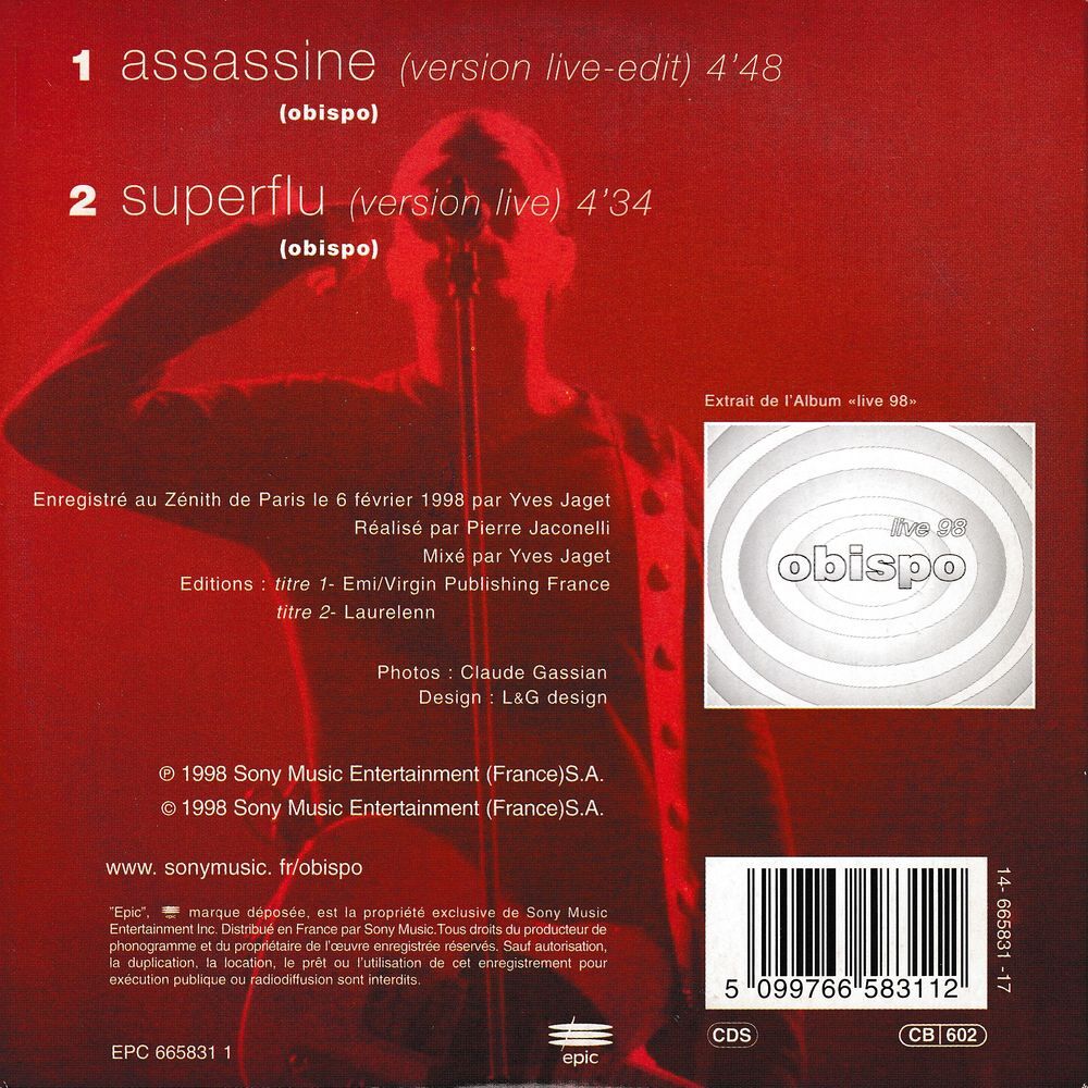 CD Pascal Obispo Assassine
CD et vinyles
