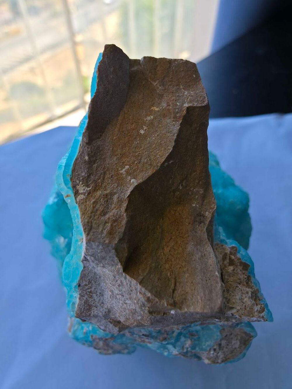 Superbe H&eacute;mimorphite Bleue Turquoise Cristallis&eacute;e-Katanga RDC-496g 