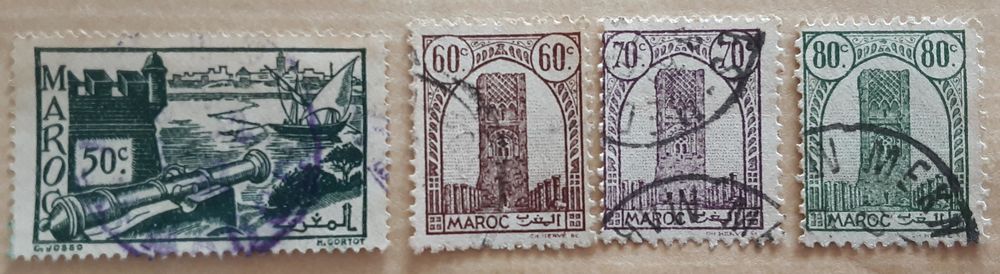 4 timbres &agrave; collection MAROC 