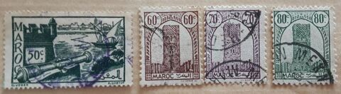 4 timbres à collection  MAROC 1 Pontoise (95)