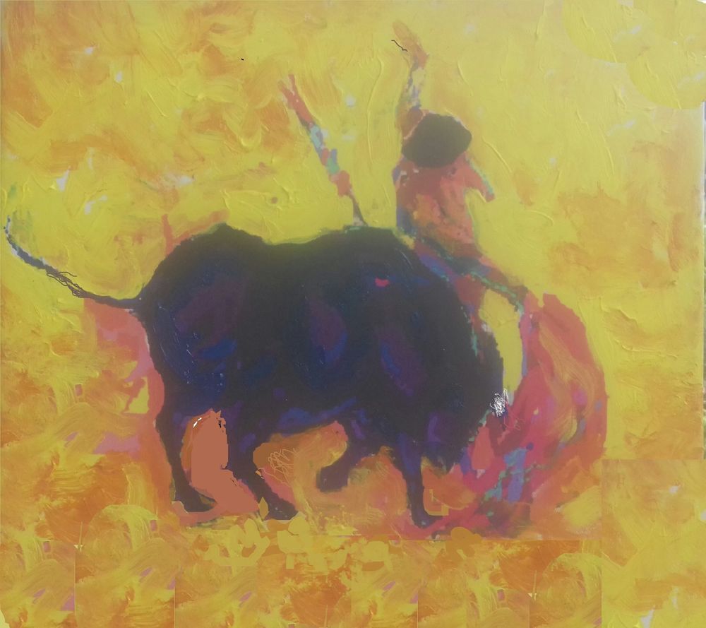 Toro et tor&eacute;ro S&eacute;ri&eacute; de peinture 