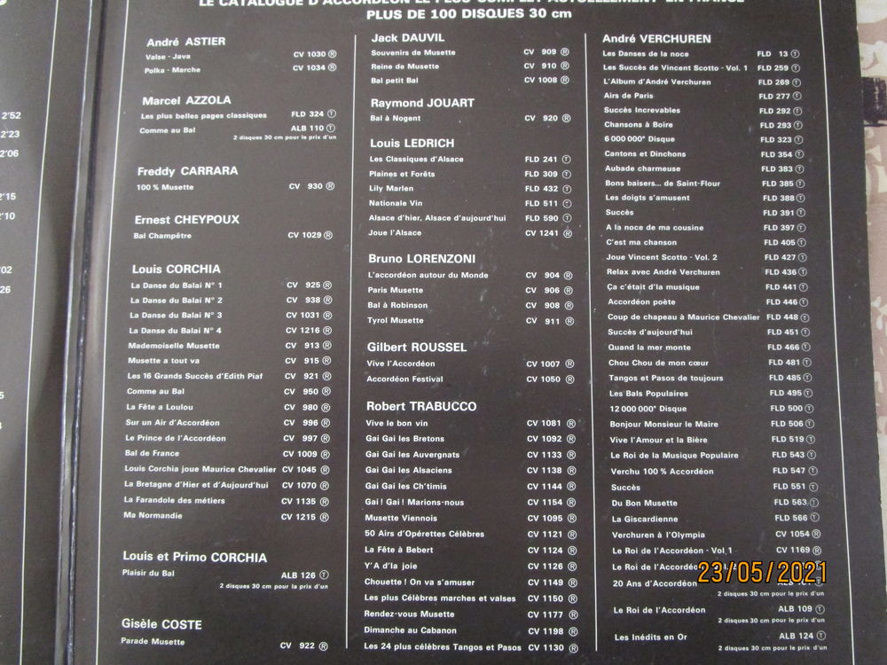 double album vinyles "28 succ&egrave;s des as de l'accord&eacute;on" CD et vinyles