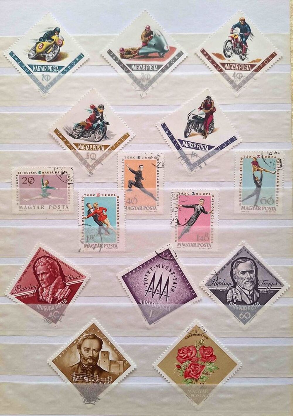 S&eacute;rie de timbres de collection de Hongrie D 