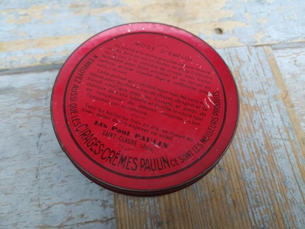 Ancienne Boite Publicitaire graisse Paulin Cirage Chaussure 