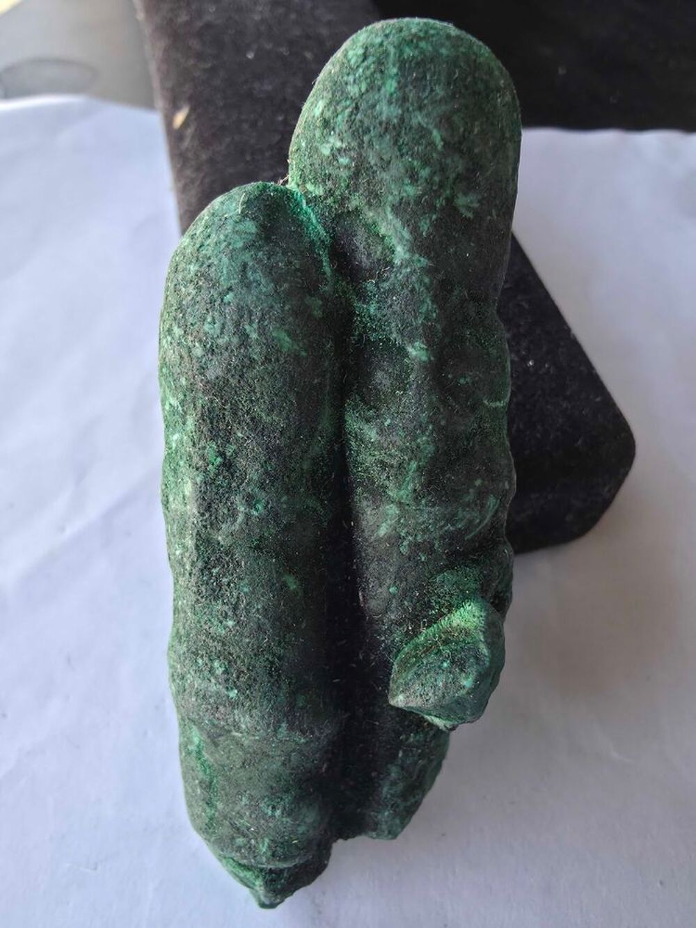 Min&eacute;ral de Collection : Rare Stalactite de Malachite (Katanga)-116g 