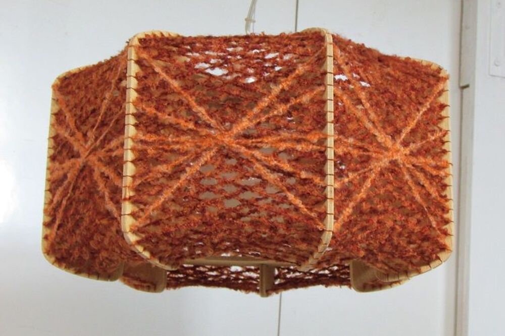 Suspension scandinave vintage, bois et fil tendu , 1960s D�coration