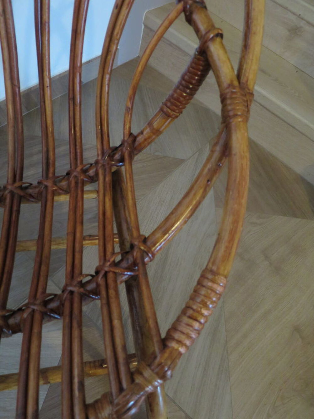 Vintage - Lot de 2 fauteuils en rotin-style boh&egrave;me -ann&eacute;es80 Meubles