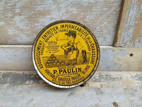 Ancienne Boite Publicitaire Cirage Paulin 125gr 22 Loches (37)