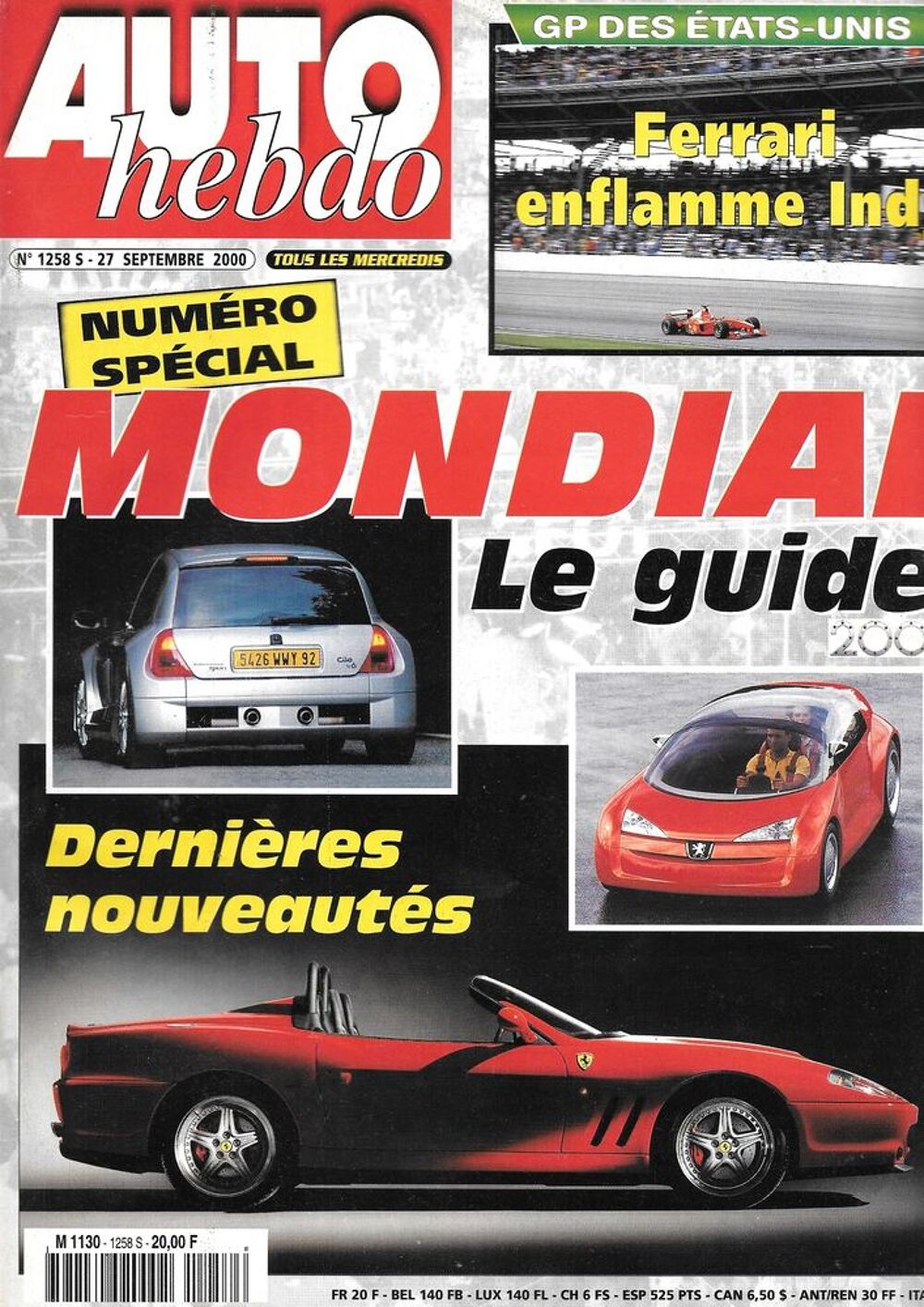 AUTO HEBDO n&deg;1258 2000 Mondial Automobile S&eacute;bastien LOEB Livres et BD