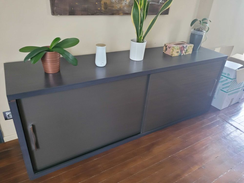 Buffet bas gris fonc&eacute; Meubles