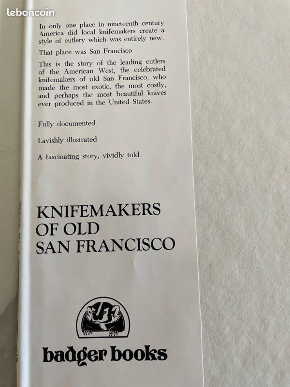 Livre Knifemakers of Old San Francisco Bernard R. Levine Livres et BD