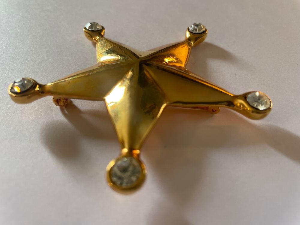 Broche dor&eacute; &eacute;toile strass Ines De La Fressange Bijoux et montres