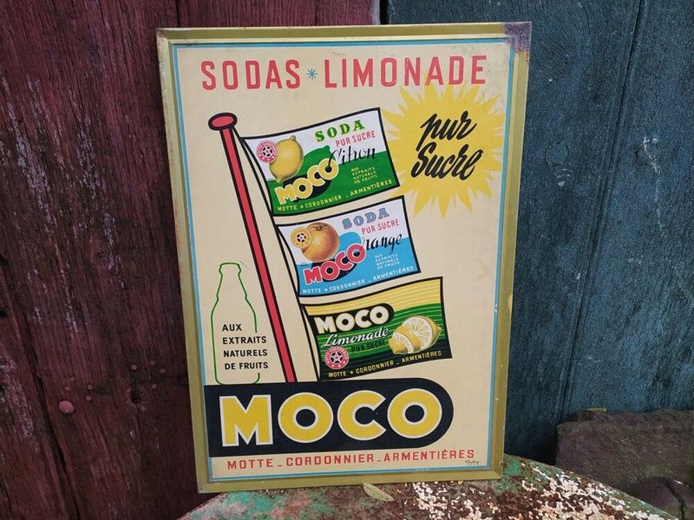 Plaque Publicitaire Soda Moco Motte Cordonnier Armenti&egrave;res 
