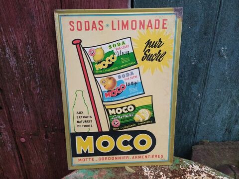 Plaque Publicitaire Soda Moco Motte Cordonnier Armentières 90 Loches (37)