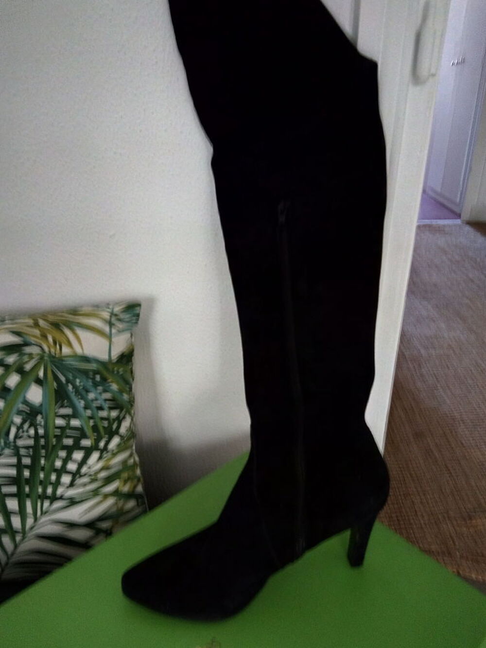 bottes montantes daim noir - T39 Chaussures