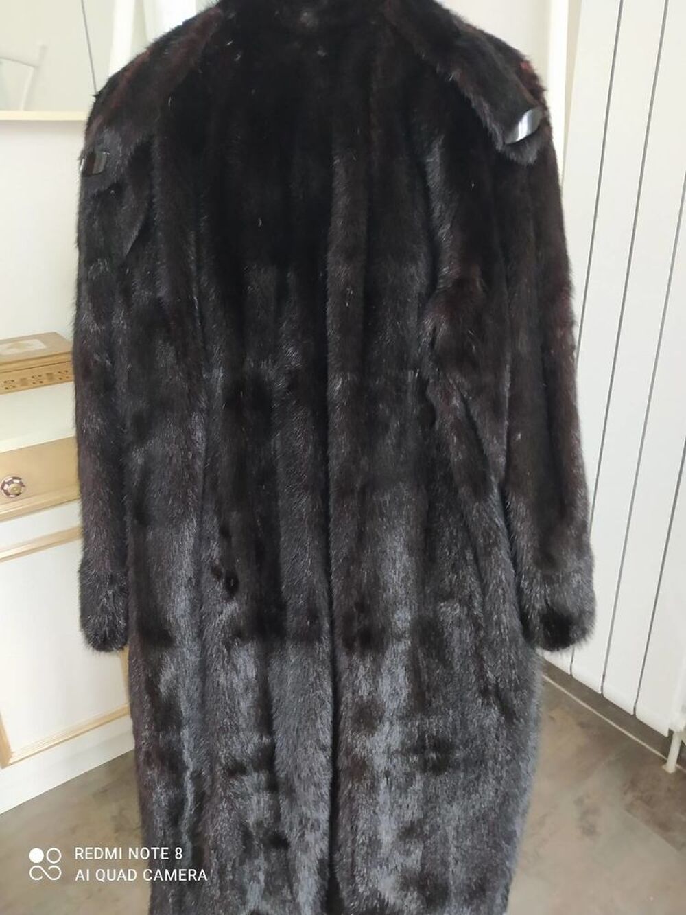 Manteau de vison marron mi long Vêtements