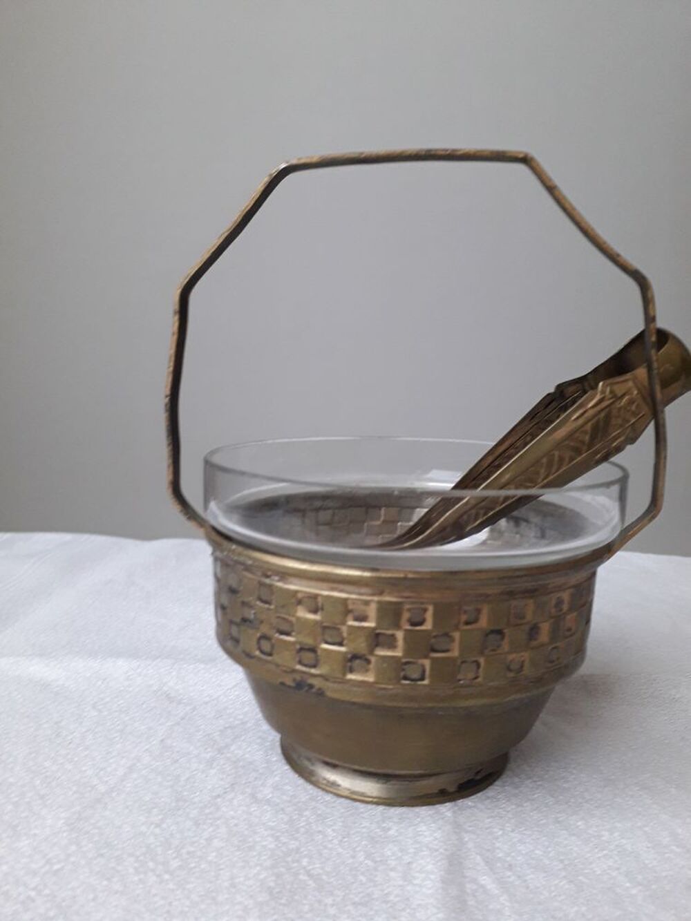 Vintage Sucrier en m&eacute;tal Décoration