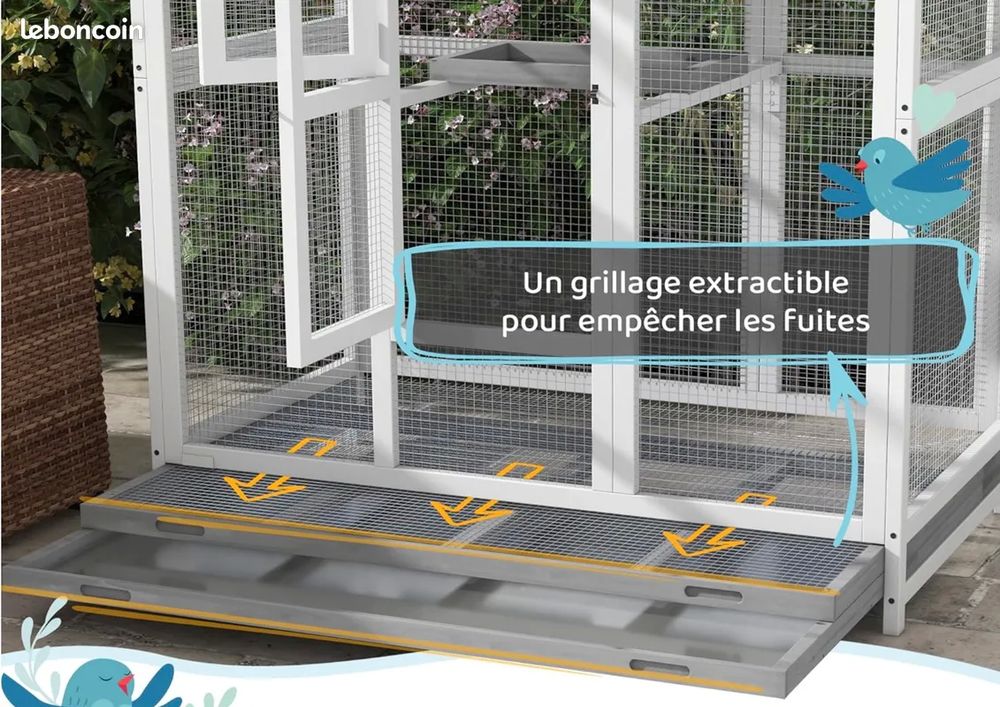 Grande cage voliere de balcon Jardin