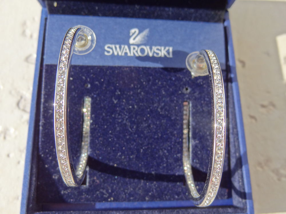Boucles d'oreilles grandes cr&eacute;oles SWAROWSKI Bijoux et montres