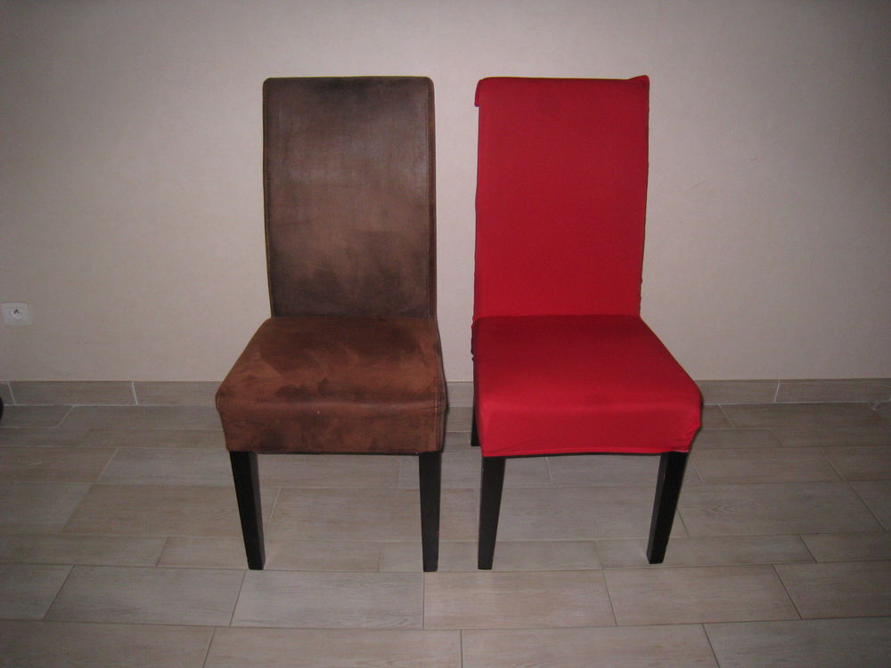 4 chaises en su&eacute;dine imitation cuir vieilli Meubles