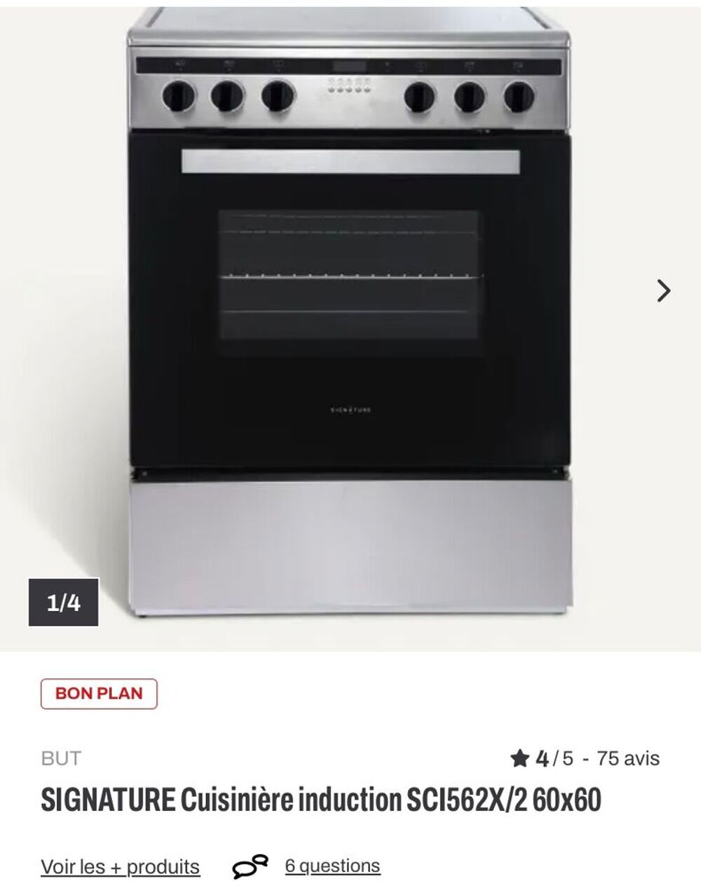 Cuisiniere &agrave; induction SIGNATURE - r&eacute;f SIGNATURE Cuisini&egrave;re Electroménager