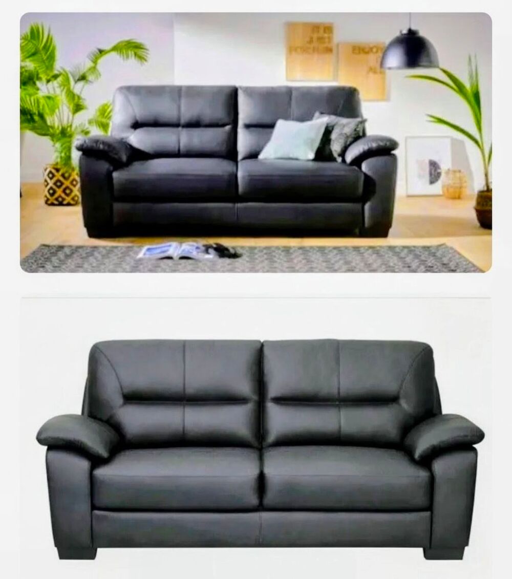Canap&eacute; cuir moderne et d&eacute;montable +fauteuil assortis Meubles
