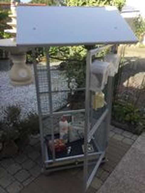   Cage entièrement aluminium pour oiseaux ou pérroquet  