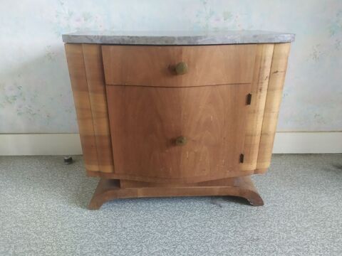 Table de chevet avec plaque en marbre - vintage 50 Saintry-sur-Seine (91)