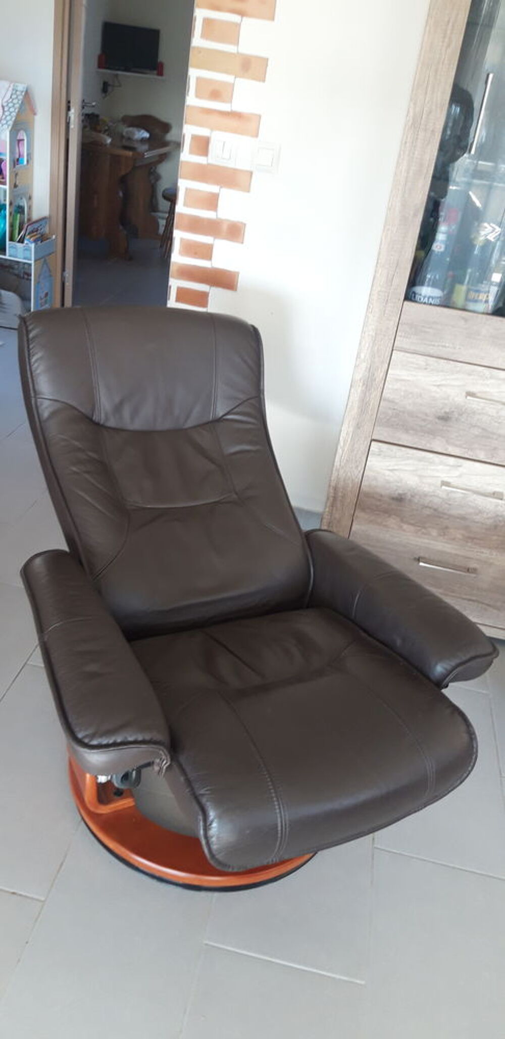 fauteuil relax cuir marron Meubles