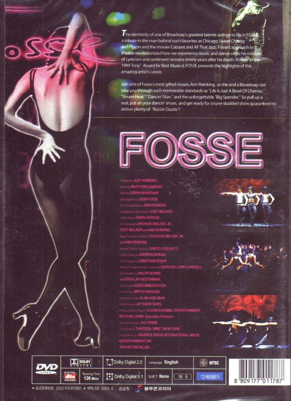 BOB FOSSE A CELEBRATION OF CHOREGRAPHY DVD et blu-ray
