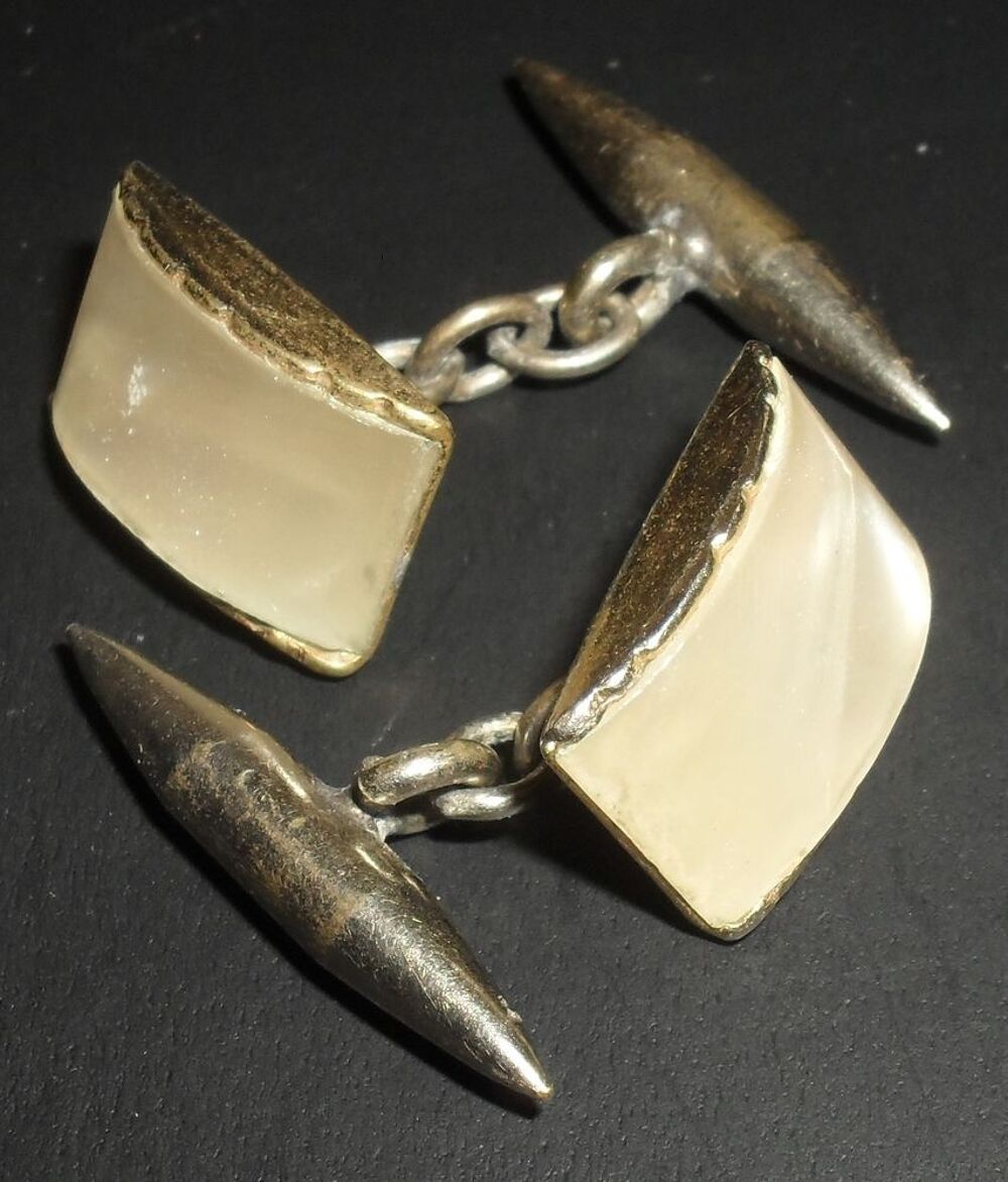 2 paires de Boutons de Manchettes Vintage Bijoux et montres