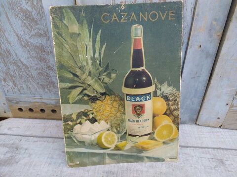 Ancien Carton Publicitaire Rhum Black Head Rum Cazanove 69 Loches (37)