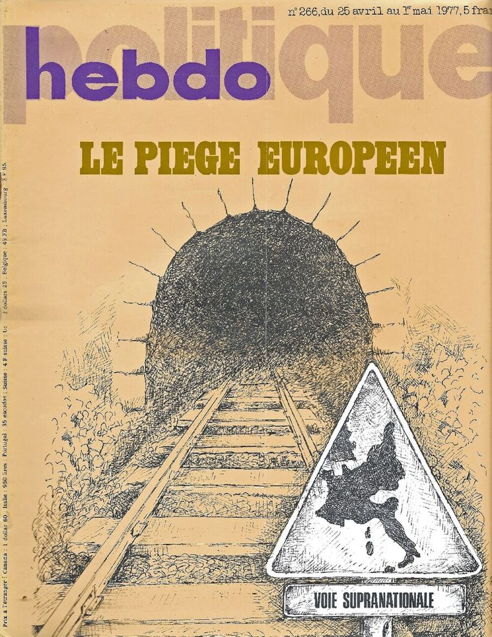 POLITIQUE HEBDO Magazine n&deg;266 1977 L'Europe Livres et BD