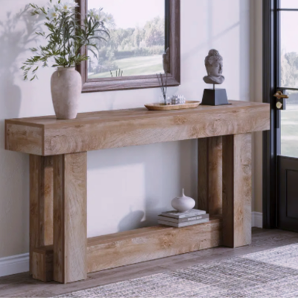 Console en bois massif ? design brut &amp; &eacute;l&eacute;gance naturelle Meubles