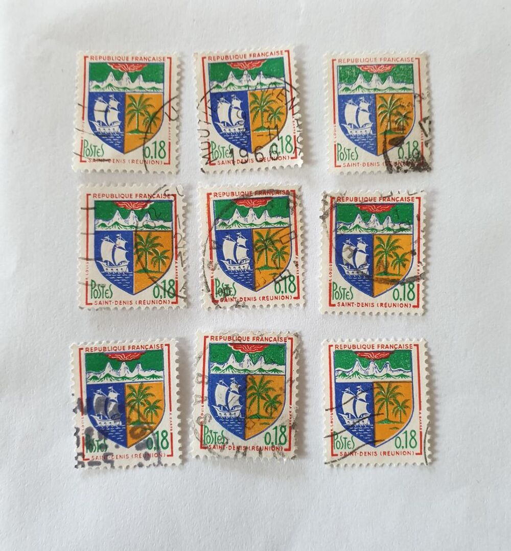 Timbre france armoiries st denis la r&eacute;union 1962- 0.70 euro 