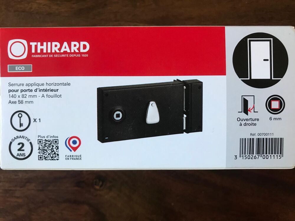 Serrure applique THIRARAD 140x80, horizontal, droite, neuve Bricolage