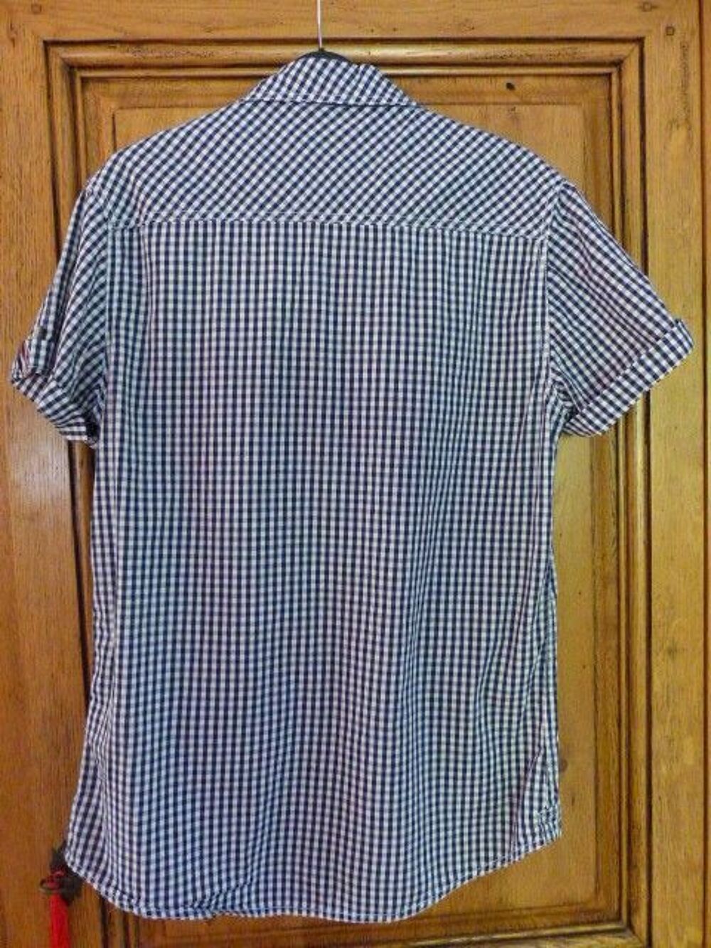 chemise a carreaux blanche et bleue Vêtements