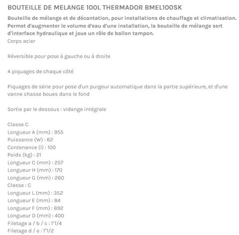 BOUTEILLE DE MELANGE THERMADOR 100L 200 Saint-Julien-de-l'Herms (38)