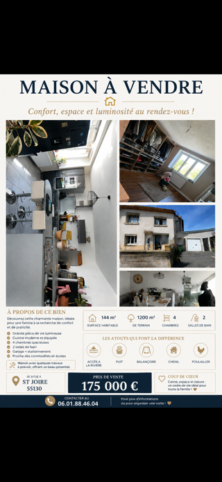  Maison à vendre 6 pièces 144 m²